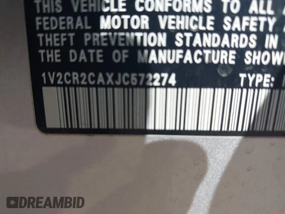 ✅ 2018 Volkswagen Atlas SE • VIN: 1V2CR2CAXJC572274 • Lot: 43589684. Listed on IAAI with 164,064 mi. Free auction sales archive from the USA and detailed vehicle history report at DreamBid. Image 9.