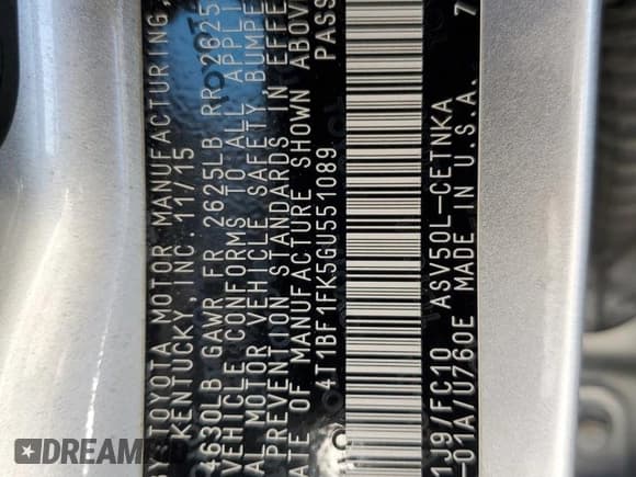 ✅ 2016 Toyota Camry SE • VIN: 4T1BF1FK5GU551089 • Lot: 81807345. Listed on Copart with 140,201 mi. Free auction sales archive from the USA and detailed vehicle history report at DreamBid. Image 12.