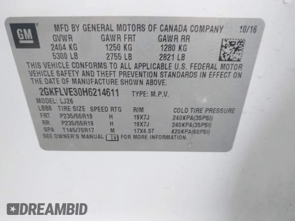 ✅ 2017 GMC Terrain Denali • VIN: 2GKFLVE30H6214611 • Lot: 42526123. Listed on IAAI with 136,061 mi. Free auction sales archive from the USA and detailed vehicle history report at DreamBid. Image 9.