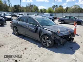 2024 Hyundai Elantra SEL with VIN KMHLS4DG2RU672486, listed as a Copart auction lot 50594775 with 6,577 mi miles and Salvage title. Bid and sale history available at DreamBid. Image 4.