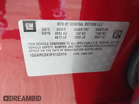 ✅ 2015 Cadillac CTS Luxury RWD • VIN: 1G6AR5SX9F0132414 • Лот: 42916250. Опубликован ранее на IAAI с пробегом 50 444 миль. Бесплатный доступ к архиву аукционных продаж из США и подробный отчёт об истории автомобиля на DreamBid. Изображение 9.