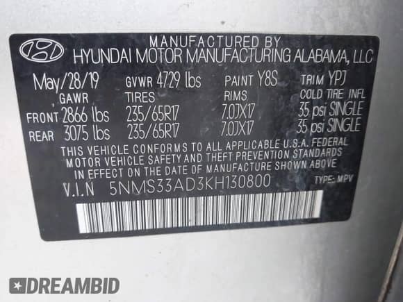 2019 Hyundai Santa Fe SEL Plus z VIN 5NMS33AD3KH130800, wystawiony jako IAAI lot #42666362 z przebiegiem 102 952 mil mil oraz . Historia ofert i sprzedaży dostępna na DreamBid. Obrazek 9.