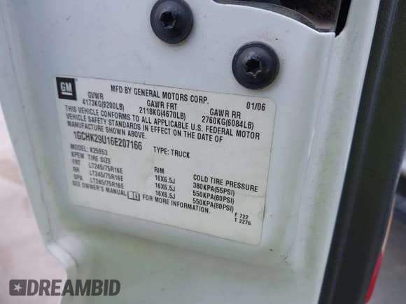 ✅ 2006 Chevrolet Silverado 2500HD LT2 • VIN: 1GCHK29U16E207166 • Lot: 42068401. Listed on IAAI with 105,646 mi. Free auction sales archive from the USA and detailed vehicle history report at DreamBid. Image 9.