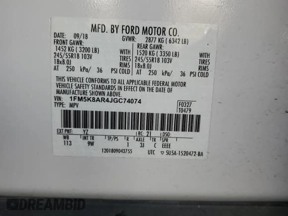 ✅ 2018 Ford Police Interceptor Utility • VIN: 1FM5K8AR4JGC74074 • Lot: 82762135. Wystawiony na Copart z przebiegiem 44 251 mil. Bezpłatny archiwum sprzedaży aukcyjnych z USA i szczegółowy raport historii pojazdu na DreamBid. Zdjęcie 14.