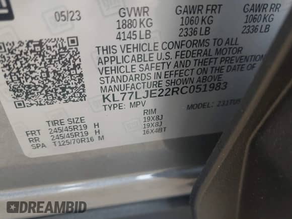 2024 Chevrolet Trax 2RS с VIN KL77LJE22RC051983, выставлен на аукционе IAAI как лот 43287337 с пробегом 16 269 миль миль и . История ставок и продаж доступна на DreamBid. Изображение 9.