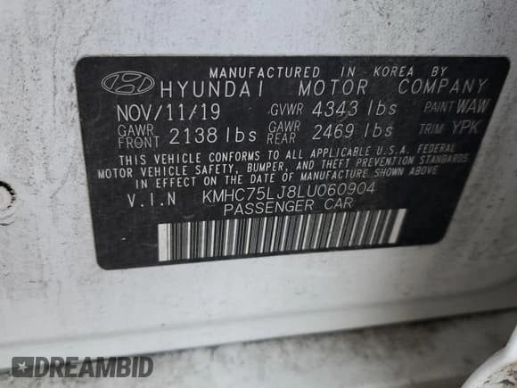 ✅ 2020 Hyundai Ioniq SE • VIN: KMHC75LJ8LU060904 • Lot: 84046934. Wystawiony na Copart z przebiegiem 29 986 mil. Bezpłatny archiwum sprzedaży aukcyjnych z USA i szczegółowy raport historii pojazdu na DreamBid. Zdjęcie 12.