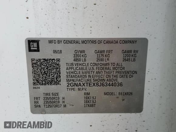 ✅ 2018 Chevrolet Equinox LT • VIN: 2GNAXTEX8J6344036 • Lot: 84649125. Wystawiony na Copart z przebiegiem 71 942 mil. Bezpłatny archiwum sprzedaży aukcyjnych z USA i szczegółowy raport historii pojazdu na DreamBid. Zdjęcie 12.