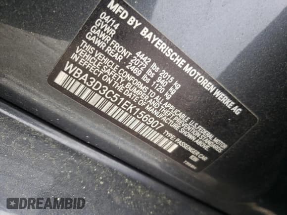 ✅ 2014 BMW 3 Series 328d • VIN: WBA3D3C51EK156907 • Lot: 51403055. Wystawiony na Copart z przebiegiem 215 812 mil. Bezpłatny archiwum sprzedaży aukcyjnych z USA i szczegółowy raport historii pojazdu na DreamBid. Zdjęcie 12.