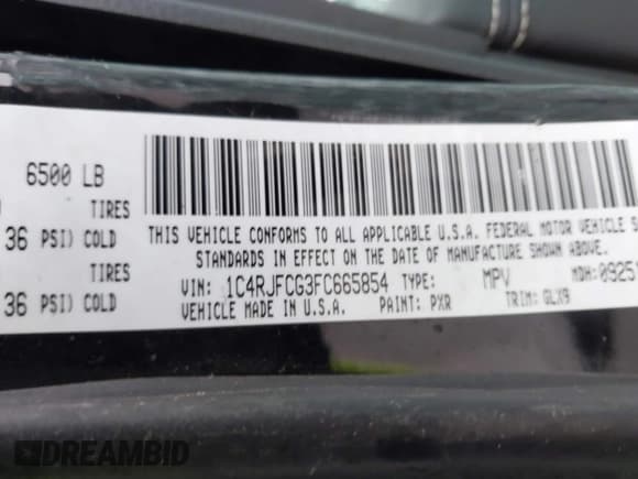 ✅ 2015 Jeep Grand Cherokee Overland • VIN: 1C4RJFCG3FC665854 • Lot: 41697999. Listed on IAAI with 206,618 mi. Free auction sales archive from the USA and detailed vehicle history report at DreamBid. Image 9.