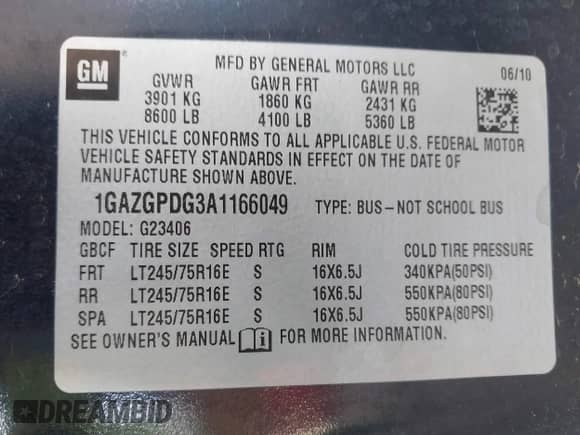 2010 Chevrolet Express Passenger LS с VIN 1GAZGPDG3A1166049, выставлен на аукционе IAAI как лот 42633001 с пробегом 145 333 миль миль и . История ставок и продаж доступна на DreamBid. Изображение 9.