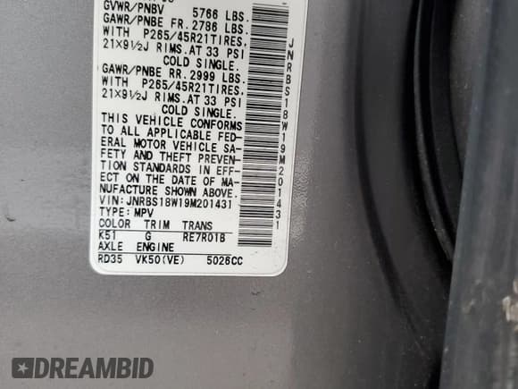 ✅ 2009 Infiniti FX • VIN: JNRBS18W19M201431 • Lot: 86778274. Wystawiony na Copart z przebiegiem 169 142 mil. Bezpłatny archiwum sprzedaży aukcyjnych z USA i szczegółowy raport historii pojazdu na DreamBid. Zdjęcie 13.