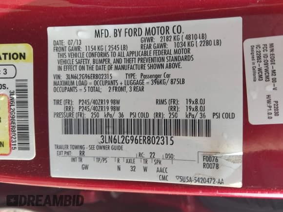 ✅ 2014 Lincoln MKZ • VIN: 3LN6L2G96ER802315 • Lot: 43212374. Wystawiony na IAAI z przebiegiem 124 620 mil. Bezpłatny archiwum sprzedaży aukcyjnych z USA i szczegółowy raport historii pojazdu na DreamBid. Zdjęcie 9.