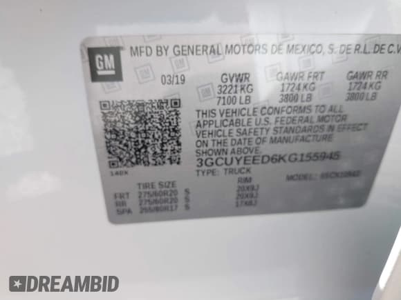 ✅ 2019 Chevrolet Silverado 1500 RST • VIN: 3GCUYEED6KG155945 • Lot: 43473839. Wystawiony na IAAI z przebiegiem 83 602 mil. Bezpłatny archiwum sprzedaży aukcyjnych z USA i szczegółowy raport historii pojazdu na DreamBid. Zdjęcie 9.