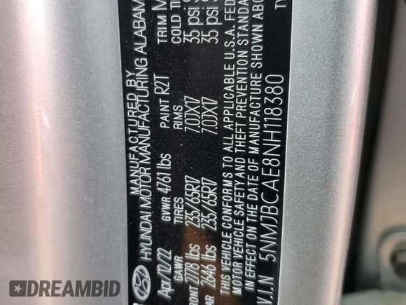 ✅ 2022 Hyundai Tucson SEL • VIN: 5NMJBCAE8NH118380 • Lot: 85369095. Wystawiony na Copart z przebiegiem 63 941 mil. Bezpłatny archiwum sprzedaży aukcyjnych z USA i szczegółowy raport historii pojazdu na DreamBid. Zdjęcie 13.