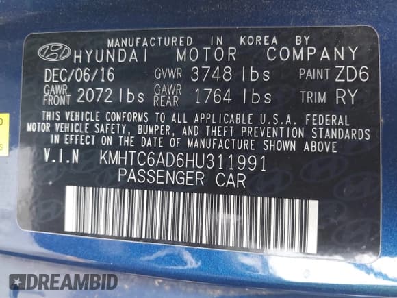 ✅ 2017 Hyundai Veloster • VIN: KMHTC6AD6HU311991 • Lot: 41269087. Wystawiony na IAAI z przebiegiem 58 576 mil. Bezpłatny archiwum sprzedaży aukcyjnych z USA i szczegółowy raport historii pojazdu na DreamBid. Zdjęcie 9.