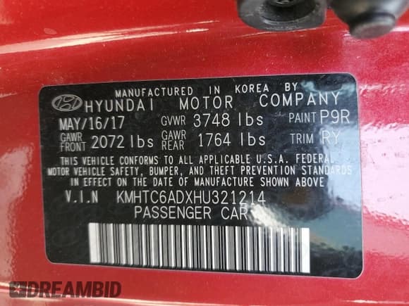 ✅ 2017 Hyundai Veloster • VIN: KMHTC6ADXHU321214 • Lot: 47024634. Wystawiony na Copart z przebiegiem 69 339 mil. Bezpłatny archiwum sprzedaży aukcyjnych z USA i szczegółowy raport historii pojazdu na DreamBid. Zdjęcie 12.