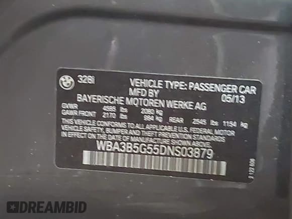 ✅ 2013 BMW 3 Series 328i xDrive • VIN: WBA3B5G55DNS03879 • Lot: 43033737. Wystawiony na IAAI z przebiegiem 139 933 mil. Bezpłatny archiwum sprzedaży aukcyjnych z USA i szczegółowy raport historii pojazdu na DreamBid. Zdjęcie 9.