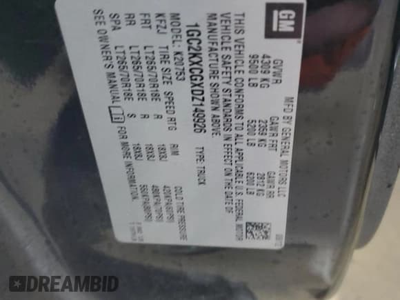 ✅ 2013 Chevrolet Silverado 2500HD LT • VIN: 1GC2KXCGXDZ149926 • Lot: 81557345. Listed on Copart with Not provided. Free auction sales archive from the USA and detailed vehicle history report at DreamBid. Image 12.