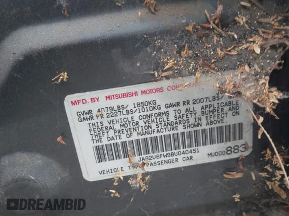 ✅ 2011 Mitsubishi Lancer GTS • VIN: JA32U8FW9BU040451 • Lot: 43693198. Wystawiony na IAAI z przebiegiem Nie podano. Bezpłatny archiwum sprzedaży aukcyjnych z USA i szczegółowy raport historii pojazdu na DreamBid. Zdjęcie 9.