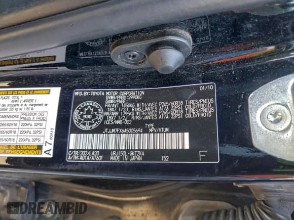 ✅ 2010 Lexus GX 460 Premium • VIN: JTJJM7FX6A5005694 • Lot: 93785125. Wystawiony na Copart z przebiegiem 286 339 mil. Bezpłatny archiwum sprzedaży aukcyjnych z USA i szczegółowy raport historii pojazdu na DreamBid. Zdjęcie 12.