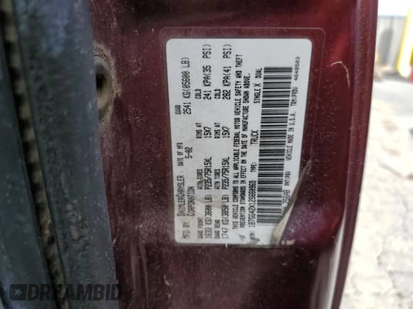 2002 Dodge Dakota с VIN 1B7GG42X12S660969, выставлен на аукционе Copart как лот 87199465 с пробегом 198 880 миль миль и Списание • Salvage title. История ставок и продаж доступна на DreamBid. Изображение 13.