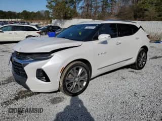 2020 Chevrolet Blazer Premier with VIN 3GNKBFRS4LS697221, listed as a Copart auction lot 88692065 with 65,048 mi miles and Salvage title. Bid and sale history available at DreamBid. Image 1.