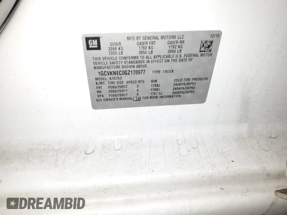 ✅ 2016 Chevrolet Silverado 1500 LS • VIN: 1GCVKNEC0GZ170977 • Лот: 80374554. Опубликован ранее на Copart с пробегом 111 522 миль. Бесплатный доступ к архиву аукционных продаж из США и подробный отчёт об истории автомобиля на DreamBid. Изображение 12.