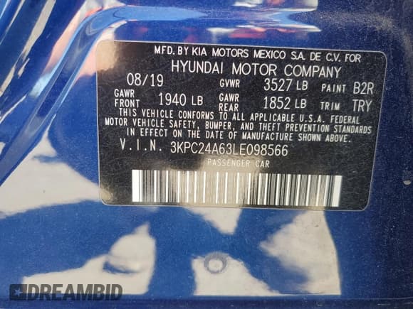 ✅ 2020 Hyundai Accent SEL • VIN: 3KPC24A63LE098566 • Лот: 49274745. Опубликован ранее на Copart с пробегом 46 399 миль. Бесплатный доступ к архиву аукционных продаж из США и подробный отчёт об истории автомобиля на DreamBid. Изображение 12.