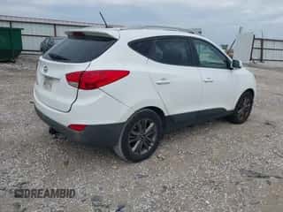 2014 Hyundai Tucson SE with VIN KM8JU3AG3EU917354, listed as a IAAI auction lot 43436896 with 124,110 mi miles and . Bid and sale history available at DreamBid. Image 4.