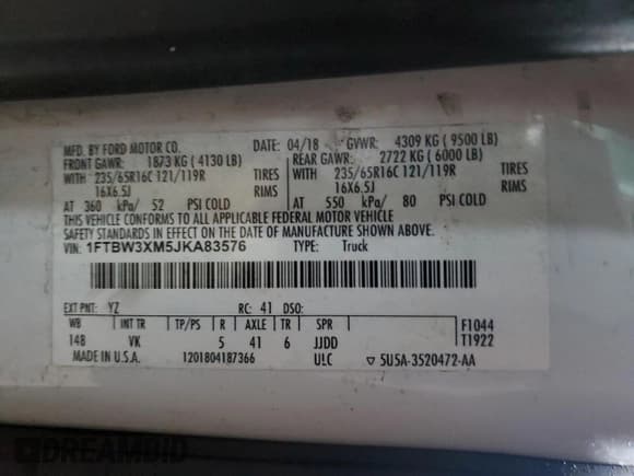 ✅ 2018 Ford Transit • VIN: 1FTBW3XM5JKA83576 • Lot: 42132194. Wystawiony na Copart z przebiegiem 467 342 mil. Bezpłatny archiwum sprzedaży aukcyjnych z USA i szczegółowy raport historii pojazdu na DreamBid. Zdjęcie 14.