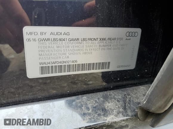 ✅ 2016 Audi A8 Sport • VIN: WAU43AFD4GN021405 • Лот: 63458465. Опубликован ранее на Copart с пробегом 189 594 миль. Бесплатный доступ к архиву аукционных продаж из США и подробный отчёт об истории автомобиля на DreamBid. Изображение 12.