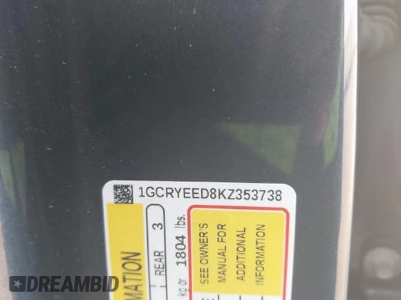 ✅ 2019 Chevrolet Silverado 1500 RST • VIN: 1GCRYEED8KZ353738 • Lot: 40343310. Wystawiony na IAAI z przebiegiem 96 077 mil. Bezpłatny archiwum sprzedaży aukcyjnych z USA i szczegółowy raport historii pojazdu na DreamBid. Zdjęcie 9.