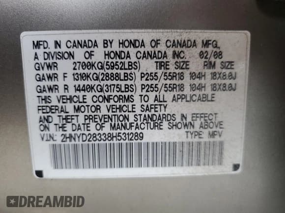 ✅ 2008 Acura MDX Technology • VIN: 2HNYD28338H531289 • Lot: 89659605. Wystawiony na Copart z przebiegiem 144 069 mil. Bezpłatny archiwum sprzedaży aukcyjnych z USA i szczegółowy raport historii pojazdu na DreamBid. Zdjęcie 13.