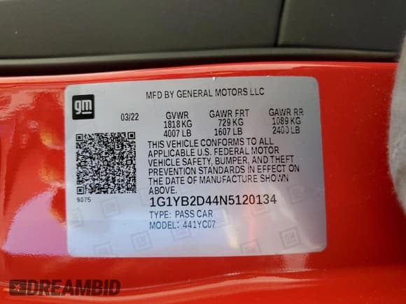 ✅ 2022 Chevrolet Corvette 2LT • VIN: 1G1YB2D44N5120134 • Lot: 71070535. Wystawiony na Copart z przebiegiem 20 771 mil. Bezpłatny archiwum sprzedaży aukcyjnych z USA i szczegółowy raport historii pojazdu na DreamBid. Zdjęcie 13.