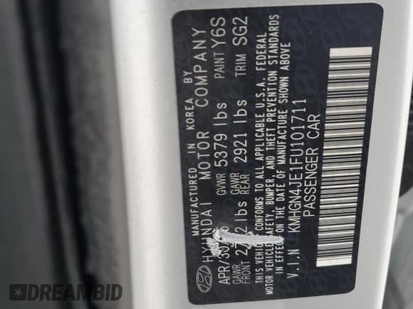 ✅ 2015 Hyundai Genesis 3.8L • VIN: KMHGN4JE1FU101711 • Lot: 44216075. Wystawiony na Copart z przebiegiem 106 658 mil. Bezpłatny archiwum sprzedaży aukcyjnych z USA i szczegółowy raport historii pojazdu na DreamBid. Zdjęcie 12.