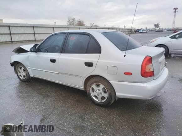 2002 Hyundai Accent GL with VIN KMHCG45C02U301443, listed as a Copart auction lot 80670164 with 124,163 mi miles and Salvage title. Bid and sale history available at DreamBid. Image 2.