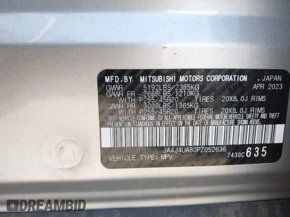 ✅ 2023 Mitsubishi Outlander SE • VIN: JA4J4UA80PZ052636 • Lot: 42500377. Wystawiony na IAAI z przebiegiem 104 146 mil. Bezpłatny archiwum sprzedaży aukcyjnych z USA i szczegółowy raport historii pojazdu na DreamBid. Zdjęcie 9.