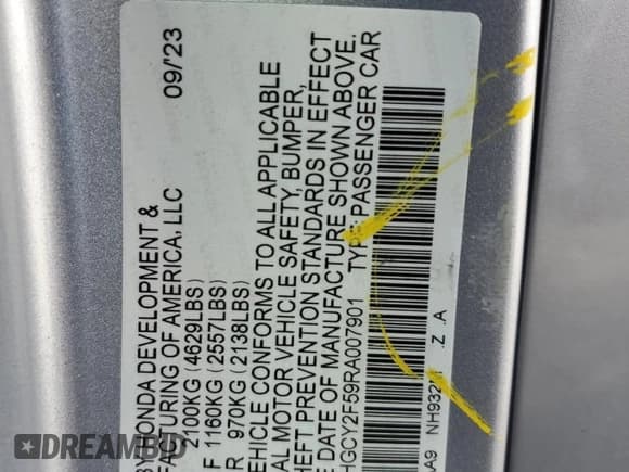 ✅ 2024 Honda Accord Sport • VIN: 1HGCY2F59RA007901 • Lot: 81734835. Listed on Copart with 36,812 mi. Free auction sales archive from the USA and detailed vehicle history report at DreamBid. Image 13.