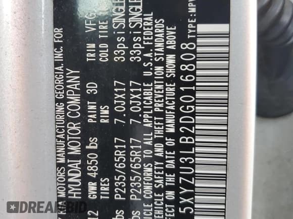 ✅ 2013 Hyundai Santa Fe Sport • VIN: 5XYZU3LB2DG016808 • Лот: 63308394. Опубликован ранее на Copart с пробегом 163 315 миль. Бесплатный доступ к архиву аукционных продаж из США и подробный отчёт об истории автомобиля на DreamBid. Изображение 12.