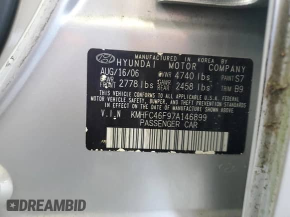 2007 Hyundai Azera SE с VIN KMHFC46F97A146899, выставлен на аукционе Copart как лот 62515625 с пробегом 122 888 миль миль и Чистый • Clean title. История ставок и продаж доступна на DreamBid. Изображение 12.