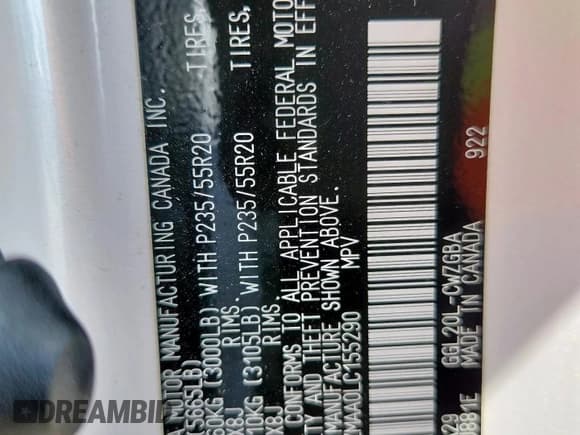 ✅ 2020 Lexus RX 350 • VIN: 2T2HZMAA0LC155290 • Lot: 63766355. Listed on Copart with 77,517 mi. Free auction sales archive from the USA and detailed vehicle history report at DreamBid. Image 13.