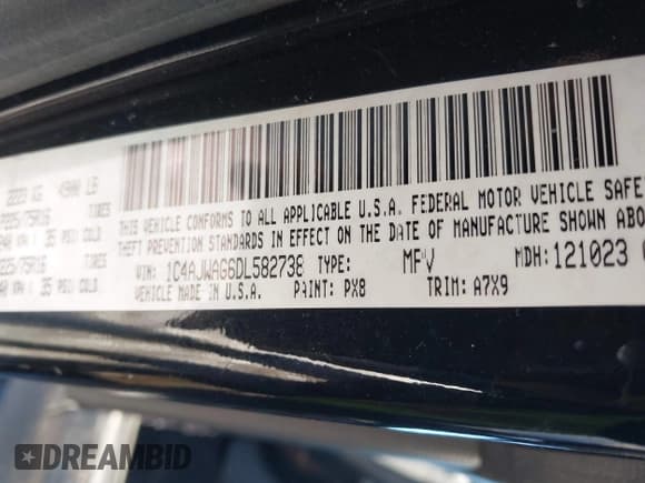 ✅ 2013 Jeep Wrangler Sport • VIN: 1C4AJWAG6DL582738 • Lot: 41656098. Listed on IAAI with 91,404 mi. Free auction sales archive from the USA and detailed vehicle history report at DreamBid. Image 9.