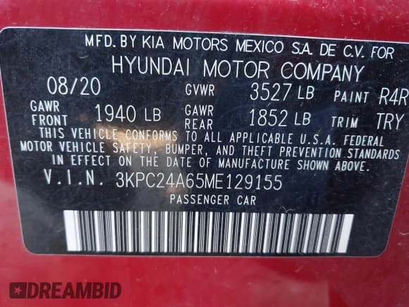 ✅ 2021 Hyundai Accent SE • VIN: 3KPC24A65ME129155 • Лот: 40667167. Опубликован ранее на IAAI с пробегом 91 444 миль. Бесплатный доступ к архиву аукционных продаж из США и подробный отчёт об истории автомобиля на DreamBid. Изображение 9.