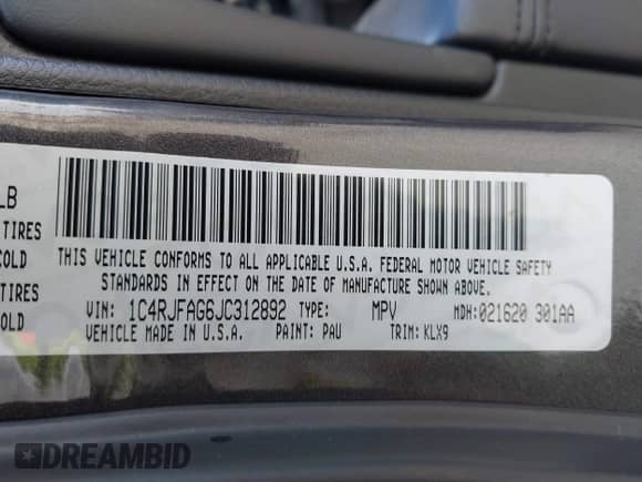 2018 Jeep Grand Cherokee Altitude z VIN 1C4RJFAG6JC312892, wystawiony jako IAAI lot #43382592 z przebiegiem 54 779 mil mil oraz . Historia ofert i sprzedaży dostępna na DreamBid. Obrazek 9.