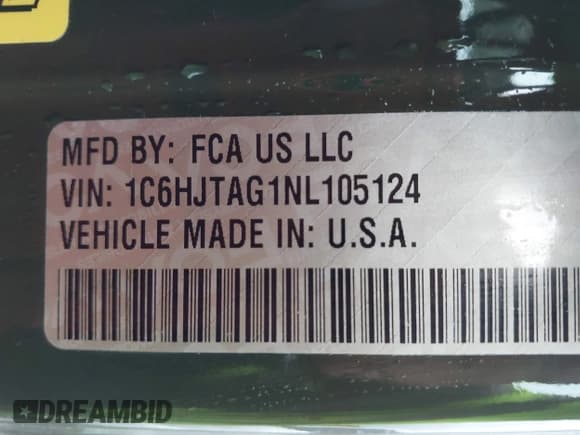 ✅ 2022 Jeep Gladiator Texas Trail • VIN: 1C6HJTAG1NL105124 • Лот: 42601707. Опубликован ранее на IAAI с пробегом 52 064 миль. Бесплатный доступ к архиву аукционных продаж из США и подробный отчёт об истории автомобиля на DreamBid. Изображение 9.