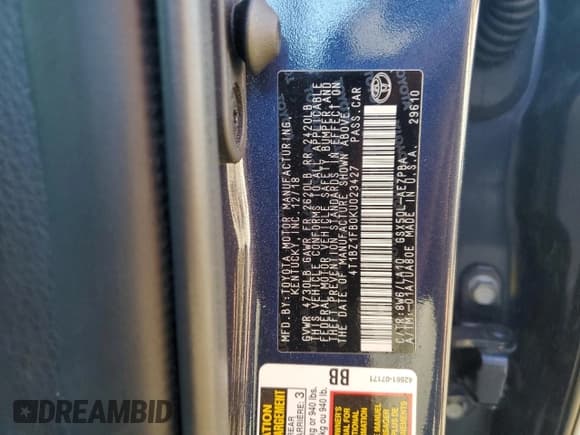 ✅ 2019 Toyota Avalon Limited • VIN: 4T1BZ1FB0KU023427 • Lot: 85891975. Listed on Copart with 50,792 mi. Free auction sales archive from the USA and detailed vehicle history report at DreamBid. Image 12.