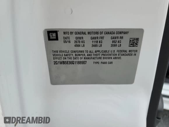 ✅ 2016 Chevrolet Impala LT • VIN: 2G1WB5E36G1188907 • Лот: 55355154. Опубликован ранее на Copart с пробегом 122 578 миль. Бесплатный доступ к архиву аукционных продаж из США и подробный отчёт об истории автомобиля на DreamBid. Изображение 12.