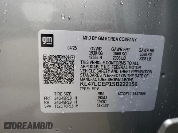 ✅ 2025 Buick Envista Avenir • VIN: KL47LCEP1SB222156 • Lot: 69511175. Wystawiony na Copart z przebiegiem 1 352 mil. Bezpłatny archiwum sprzedaży aukcyjnych z USA i szczegółowy raport historii pojazdu na DreamBid. Zdjęcie 14.