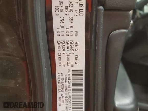 ✅ 2015 Jeep Grand Cherokee Overland • VIN: 1C4RJFCM8FC815544 • Lot: 80519904. Listed on Copart with 132,490 mi. Free auction sales archive from the USA and detailed vehicle history report at DreamBid. Image 14.