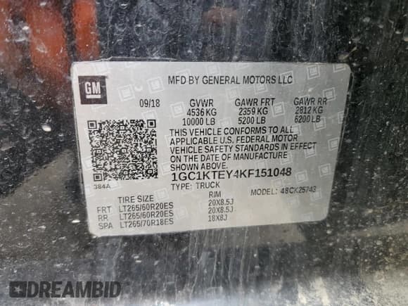 ✅ 2019 Chevrolet Silverado 2500HD LTZ • VIN: 1GC1KTEY4KF151048 • Лот: 49690655. Опубликован ранее на Copart с пробегом 92 923 миль. Бесплатный доступ к архиву аукционных продаж из США и подробный отчёт об истории автомобиля на DreamBid. Изображение 15.